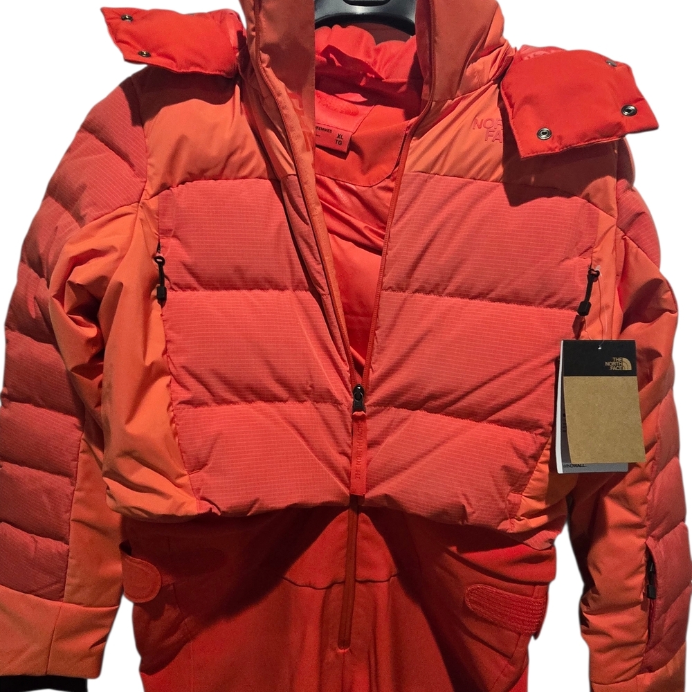 The North Face Off The Clock Snowsuit Women's Bright Orange Ski Jacket - Picture 9 of 13
